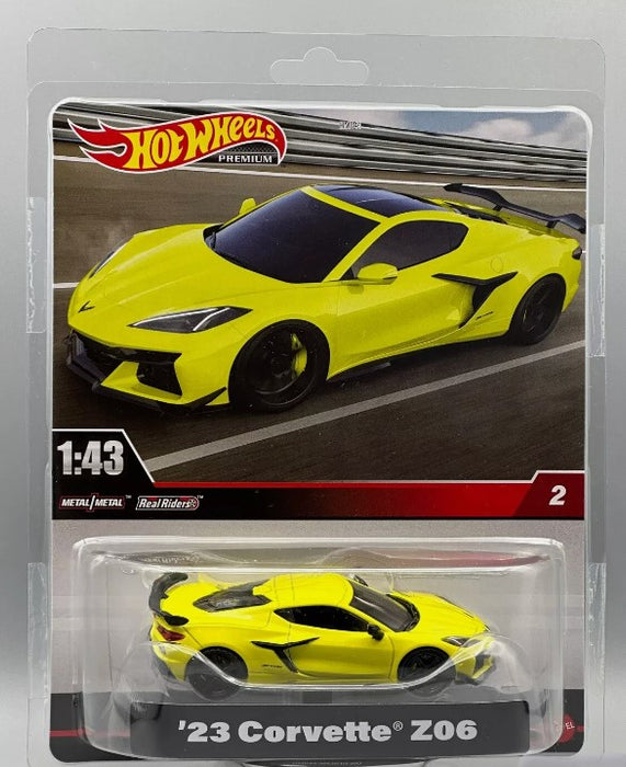 Hot Wheel Premium '23 Corvette Z06, 1:43, Yellow.