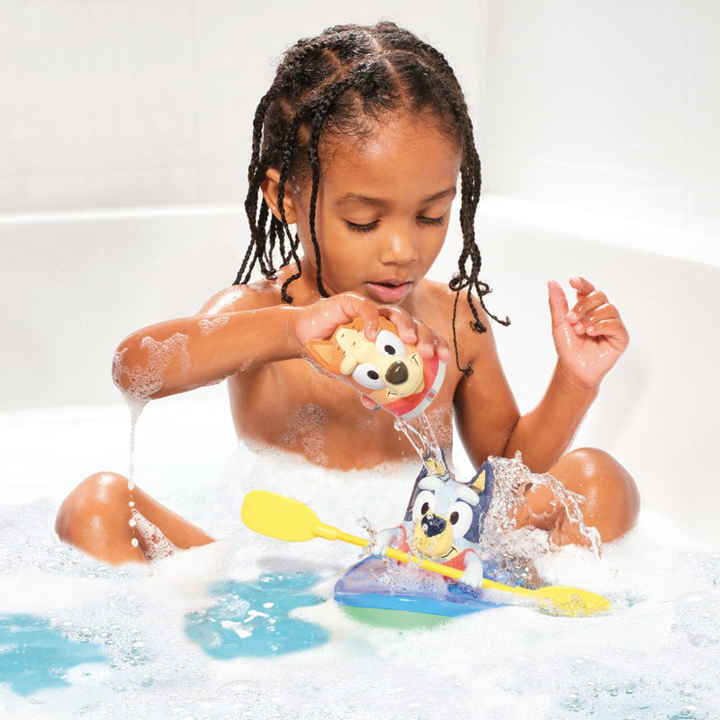 Bluey TOMY Toomies Pull and Go Canoe Bath Toy