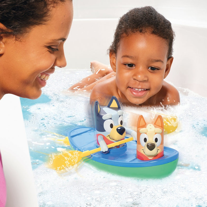 Bluey TOMY Toomies Pull and Go Canoe Bath Toy