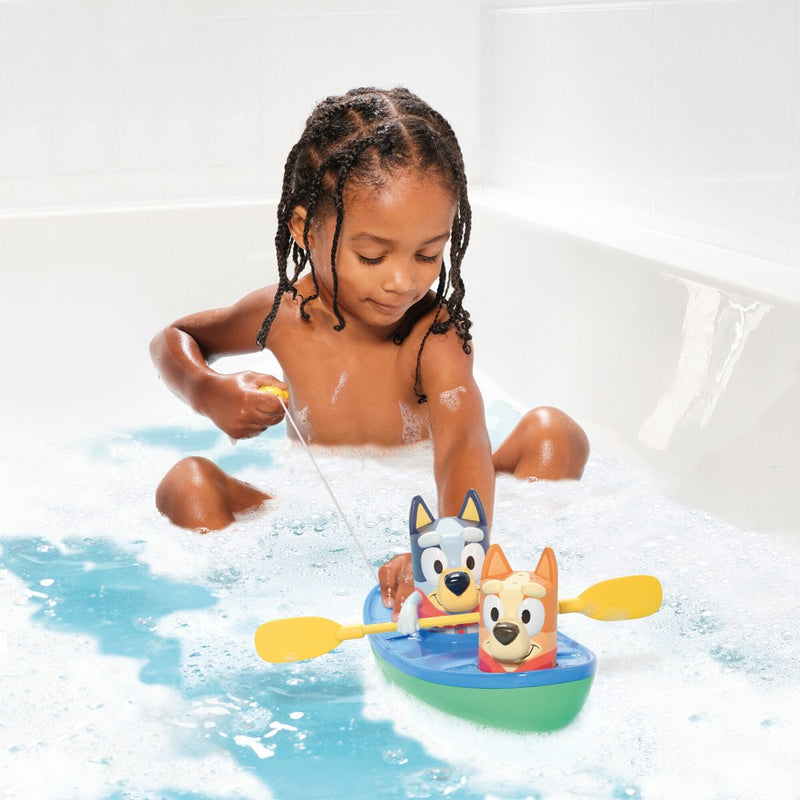Bluey TOMY Toomies Pull and Go Canoe Bath Toy