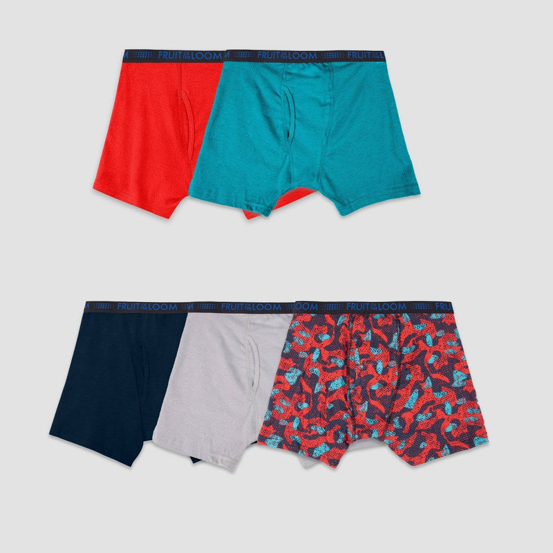 Fruit of the Loom Boys' 5pk 'Breathable' Boxer Briefs L