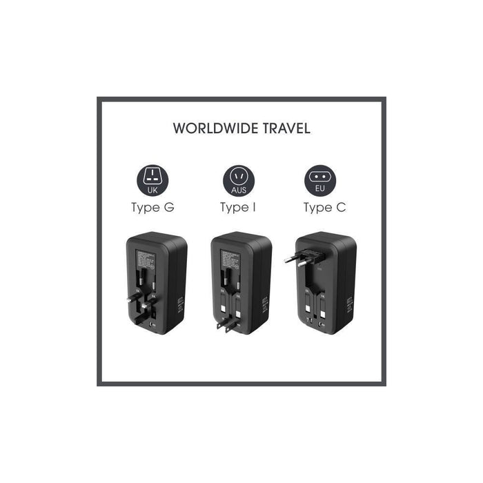 Travel Smart Does-It-All Adapter with Cables & USB-A & C Ports
