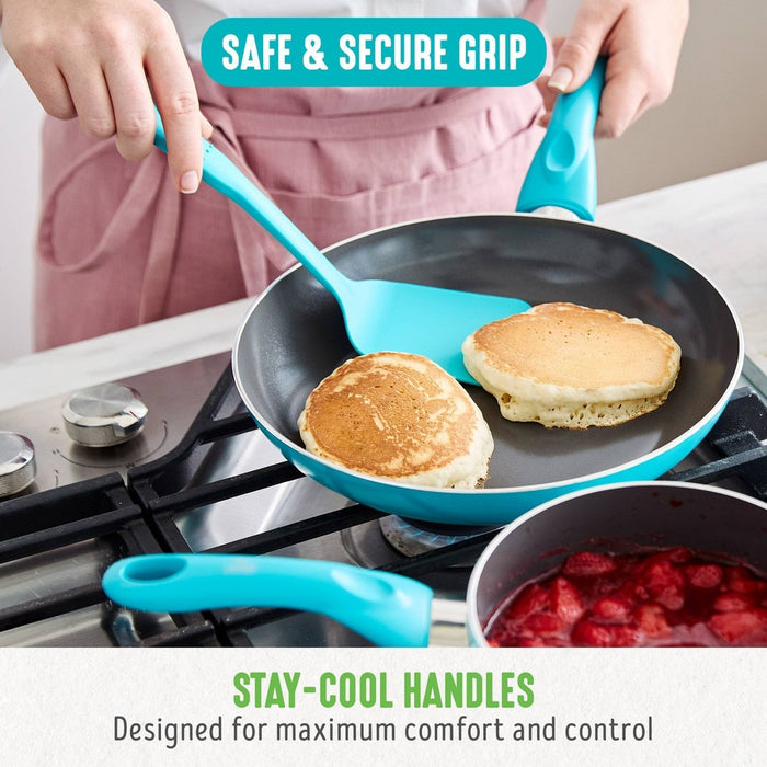 GreenLife Essentials 8" Ceramic Nonstick Aluminum Fry Pan Caribbean Blue