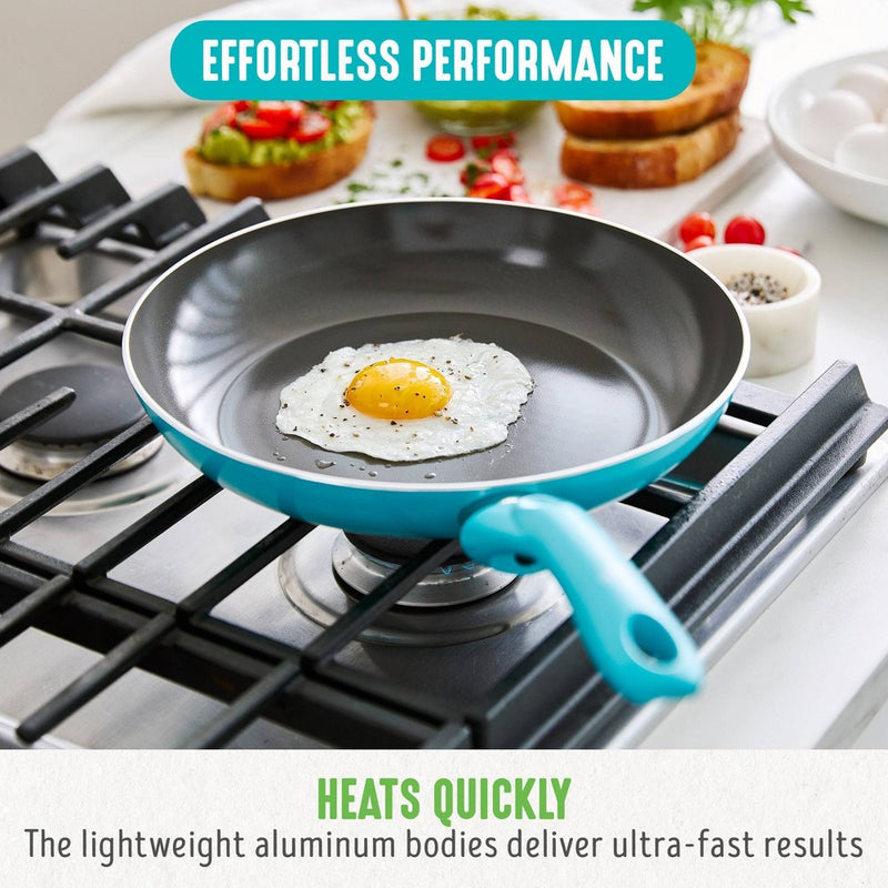 GreenLife Essentials 8" Ceramic Nonstick Aluminum Fry Pan Caribbean Blue