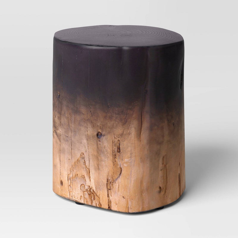 Irregular Ombre Wooden Stump Outdoor Patio Accent Table Natural - Threshold (LOCAL PICKUP ONLY)