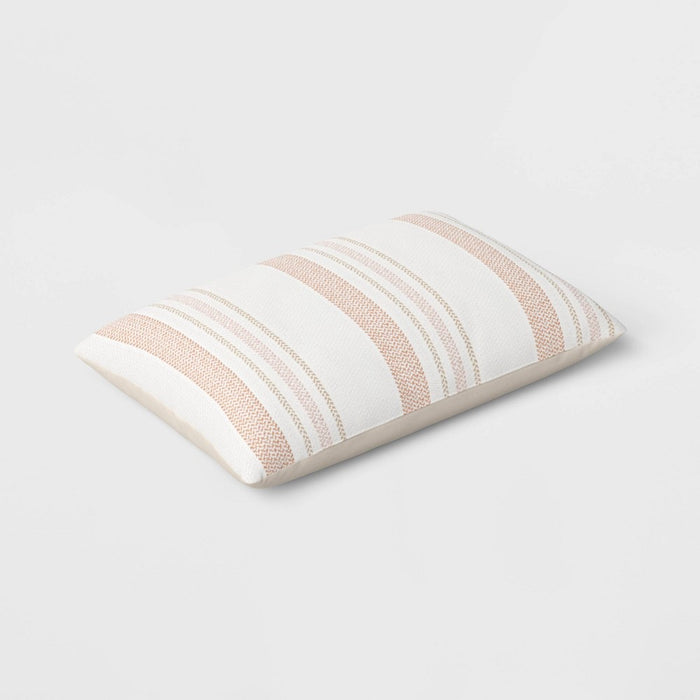 Textured Yarn Dyed Cotton Terracotta Lumbar Throw Pillow - Room Essentials: Indoor Rectangle, Dobby Weave