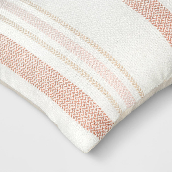 Textured Yarn Dyed Cotton Terracotta Lumbar Throw Pillow - Room Essentials: Indoor Rectangle, Dobby Weave