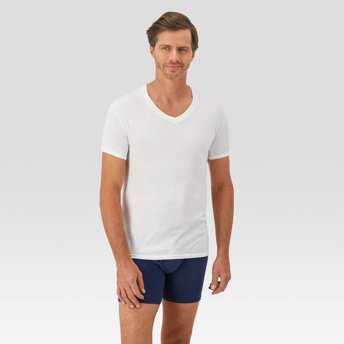 Hanes Premium Men's Slim Fit V-Neck T-Shirt 5pk - White S