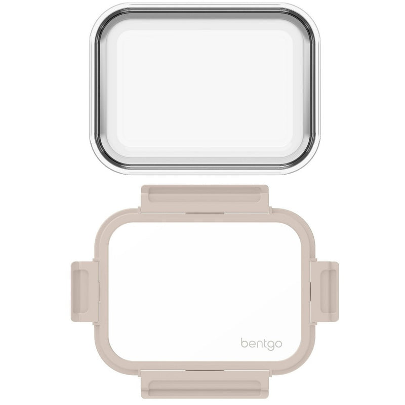 Bentgo 6.3c Glass Leak Proof Food Storage Container with Lid White Stone Tan