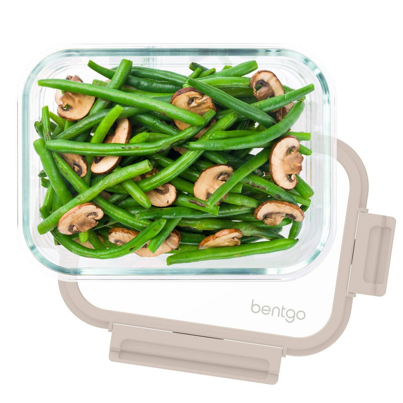 Bentgo 6.3c Glass Leak Proof Food Storage Container with Lid White Stone Tan