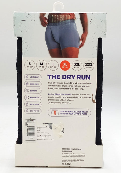 Pair of Thieves Men's Quick Dry Boxer Briefs 3pk - Black XL