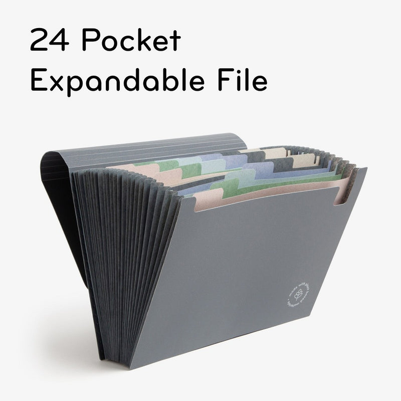 U Brands U Eco 24 Pocket Poly Expandable File Stone