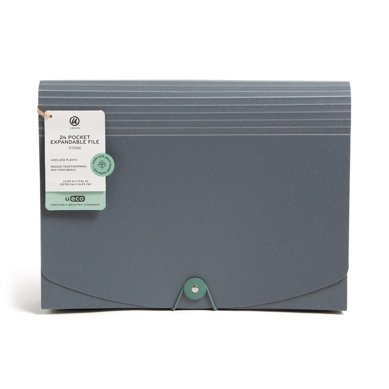 U Brands U Eco 24 Pocket Poly Expandable File Stone
