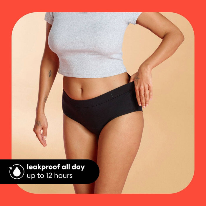 Thinx for All Women's Period Underwear - Super Absorbency - Black Briefs - Large