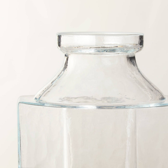 Small Octagonal Clear Glass Bottle Vase - Hearth & Hand with Magnolia