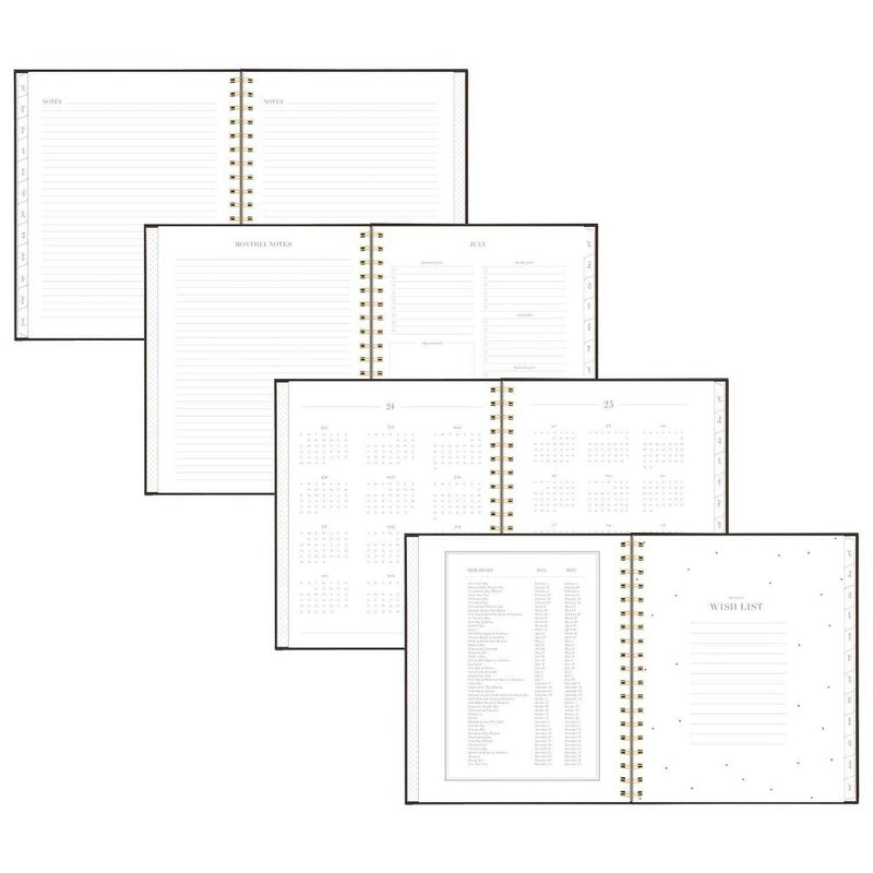 Sugar Paper Essentials 2024-25 Weekly/Monthly Planner 10.25"x8.875" Black and Gold