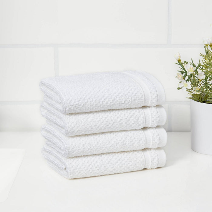 4pk Performance Texture Washcloth Set White - Threshold