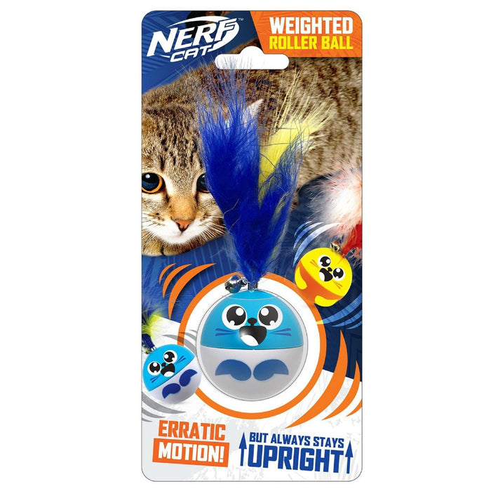 Nerf Cat 2" ABS Weighted Roller Ball Mouse with Bell Cat Toy