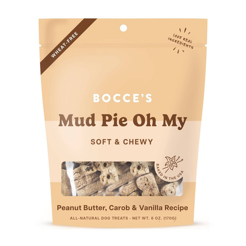 Bocce's Bakery Mud Pie Oh My Soft and Chewy with Vanilla, Carob and Peanut Butter Flavor Dog Treats - 6oz