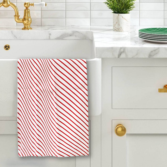 Christmas Striped Kitchen Towel Red - Wondershop