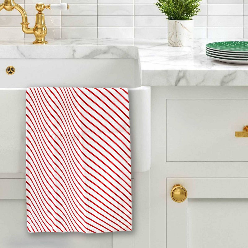 Christmas Striped Kitchen Towel Red - Wondershop