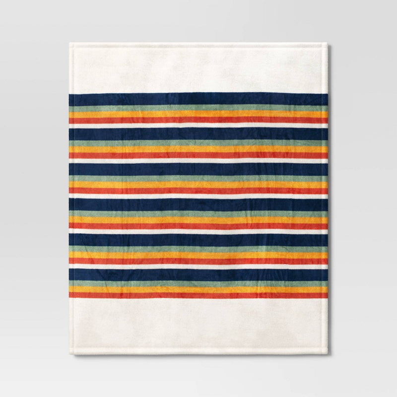 Vintage Striped Printed Plush Throw Blanket - Room Essentials: Cozy, Machine Washable, 50x70 inches