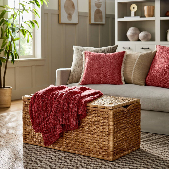 Natural Woven Storage Bench - Threshold designed with Studio McGee: Metal Frame, Fish Scale Pattern, No Assembly Required (LOCAL PICKUP ONLY)