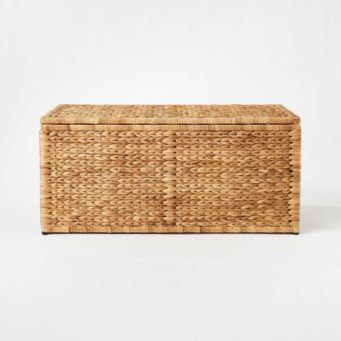 Natural Woven Storage Bench - Threshold designed with Studio McGee: Metal Frame, Fish Scale Pattern, No Assembly Required (LOCAL PICKUP ONLY)