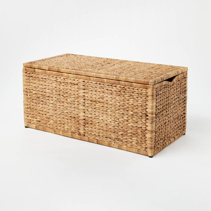 Natural Woven Storage Bench - Threshold designed with Studio McGee: Metal Frame, Fish Scale Pattern, No Assembly Required (LOCAL PICKUP ONLY)