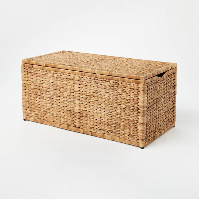 Natural Woven Storage Bench - Threshold designed with Studio McGee: Metal Frame, Fish Scale Pattern, No Assembly Required (LOCAL PICKUP ONLY)