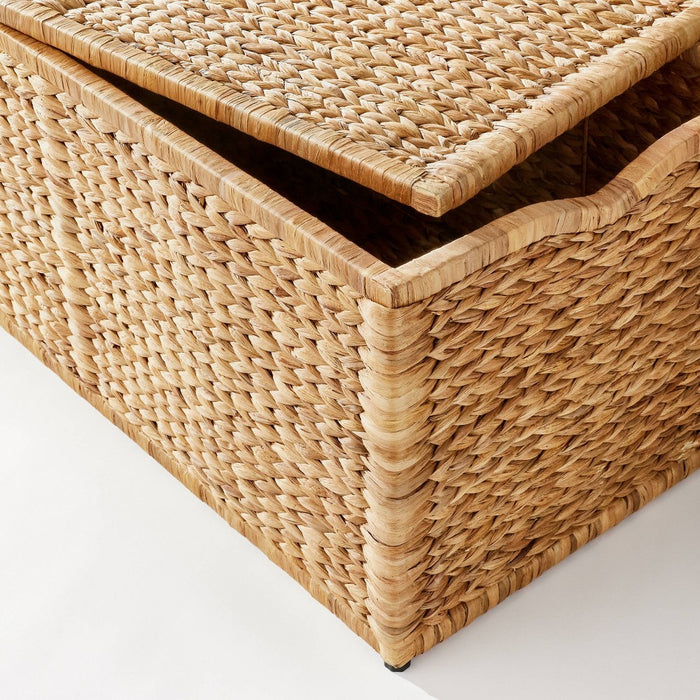 Natural Woven Storage Bench - Threshold designed with Studio McGee: Metal Frame, Fish Scale Pattern, No Assembly Required (LOCAL PICKUP ONLY)