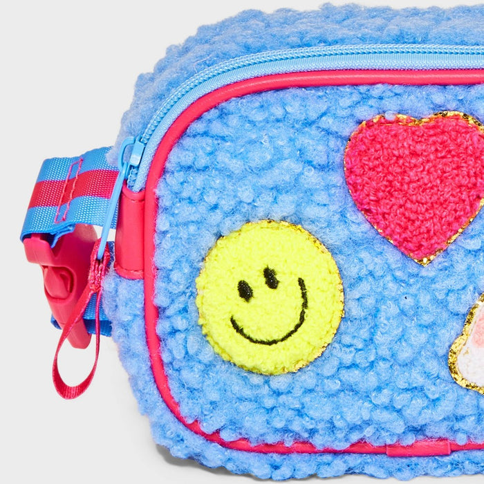 Girls' High Pile Fleece with Patches Fanny Pack - Cat & Jack Blue