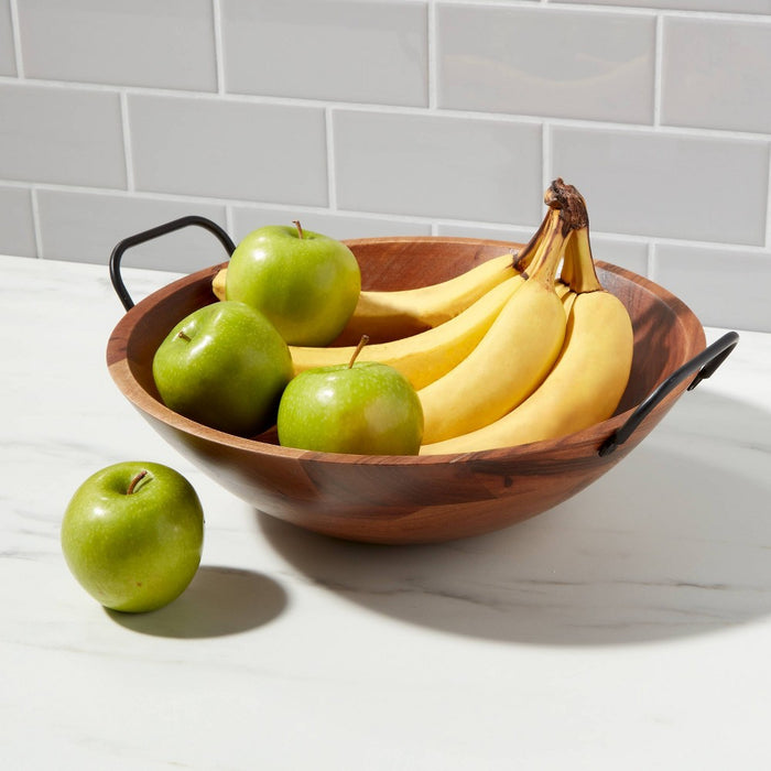 123oz Wood Serving Bowl Black - Threshold