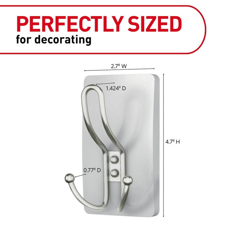Command Extra Large Satin Nickel Triple Hook