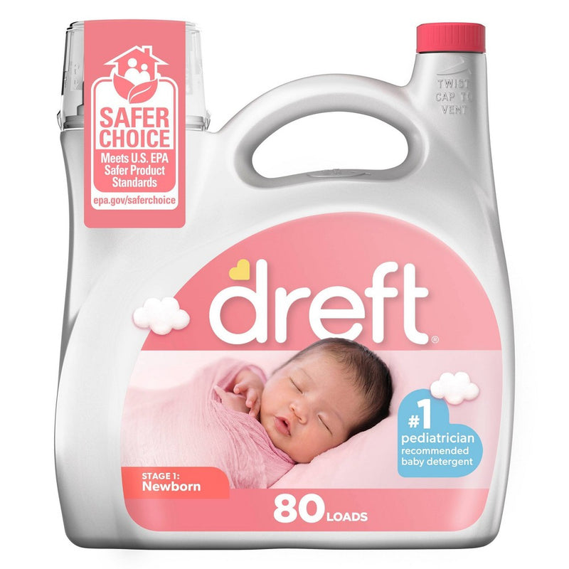Dreft Stage 1: Newborn HE Compatible Hypoallergenic Baby Liquid Laundry Detergent - 105 fl oz