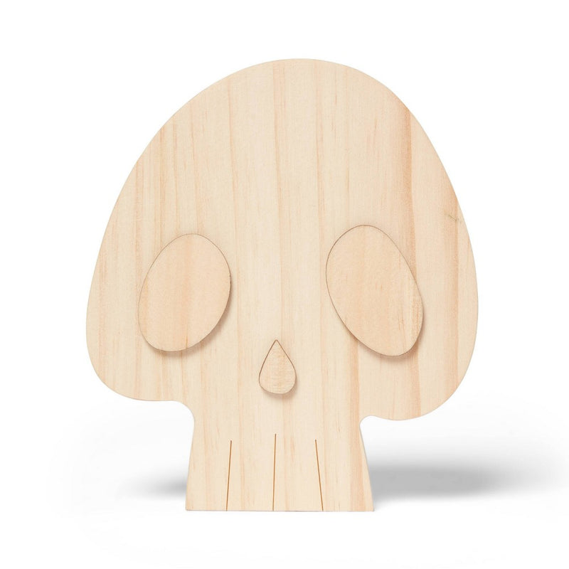 Freestanding Wood Base Skull - Mondo Llama