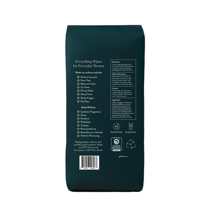 Biom Grapefruit Zest All Purpose Cleaning Wipes Refill - 60ct