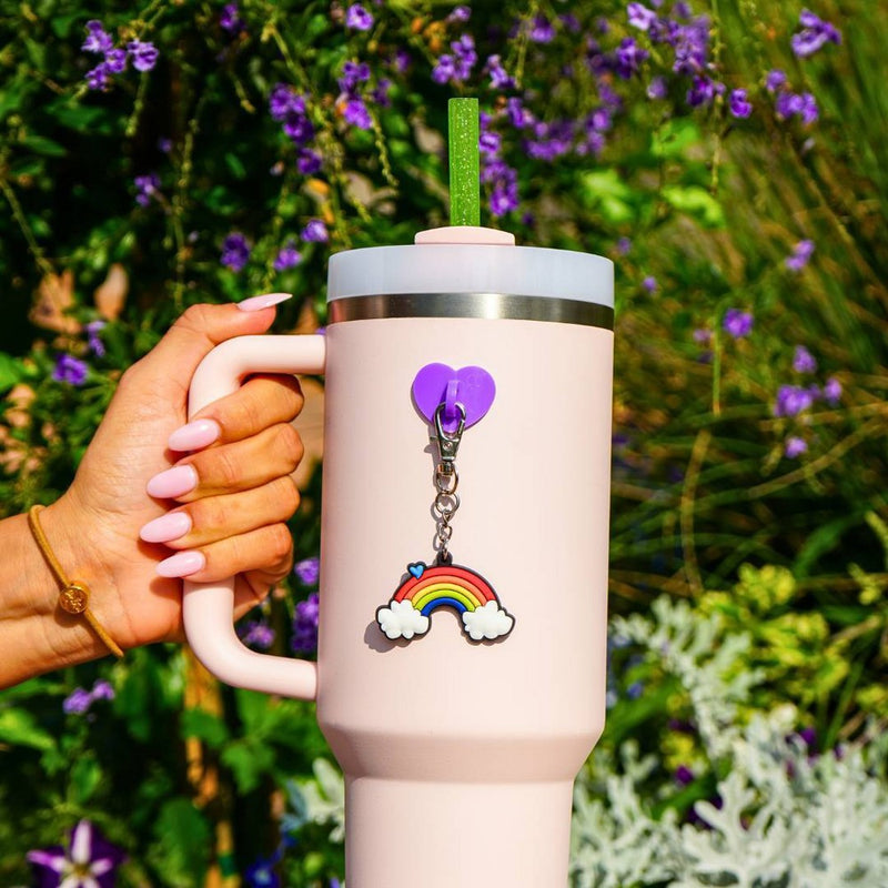 CharCharms Rainbow Water Bottle Charm with Stick-On Hook Bundle