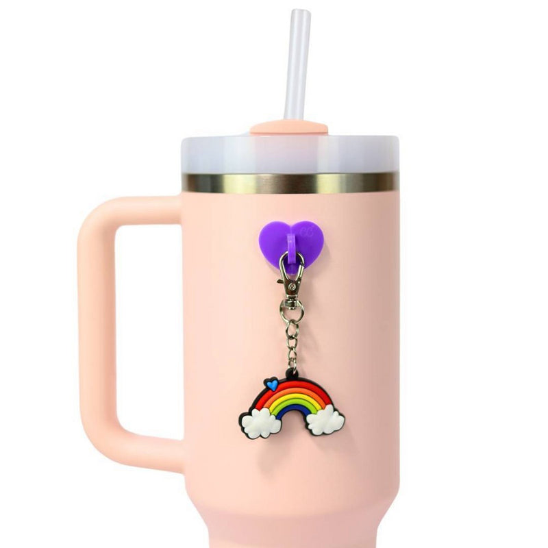 CharCharms Rainbow Water Bottle Charm with Stick-On Hook Bundle