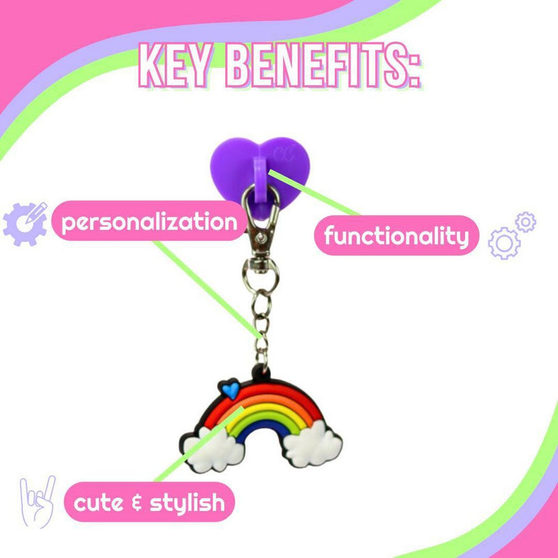CharCharms Rainbow Water Bottle Charm with Stick-On Hook Bundle