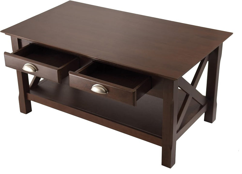 Winsome Xola 18 X 37 X 21-Inch Composite Wood Coffee Table, Cappuccino (40538) (LOCAL PICKUP ONLY)