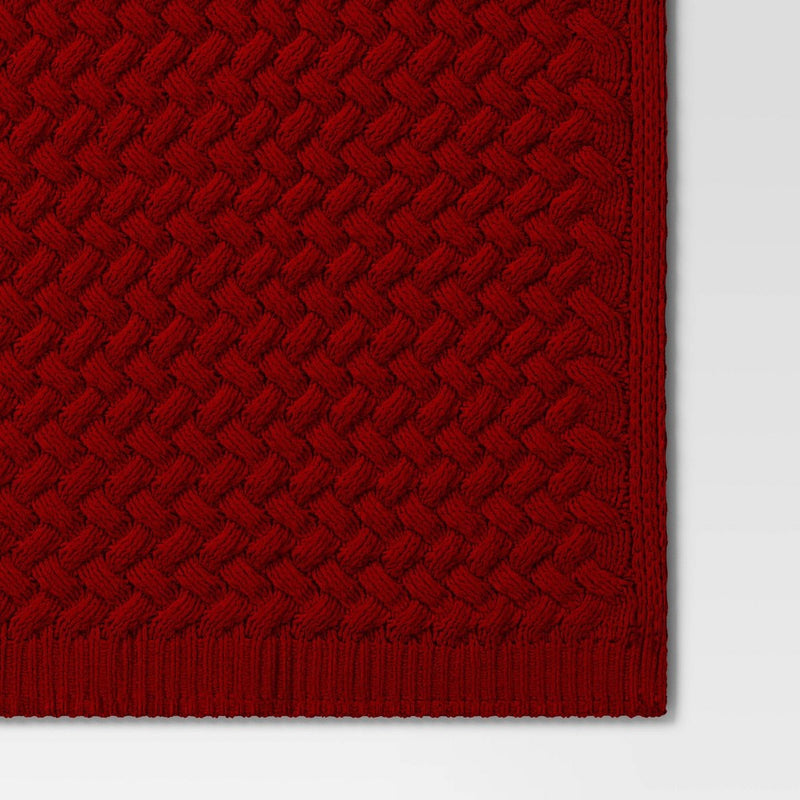 Chenille knit Throw Blanket Red - Threshold
