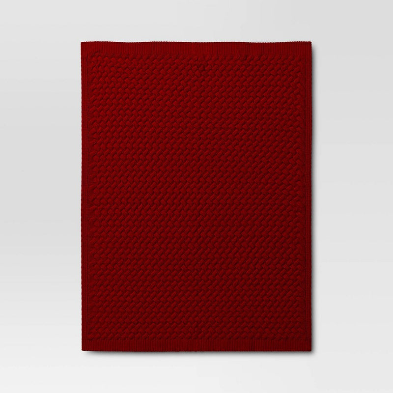 Chenille knit Throw Blanket Red - Threshold