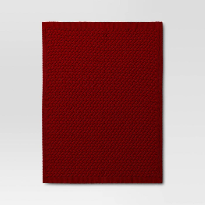 Chenille knit Throw Blanket Red - Threshold