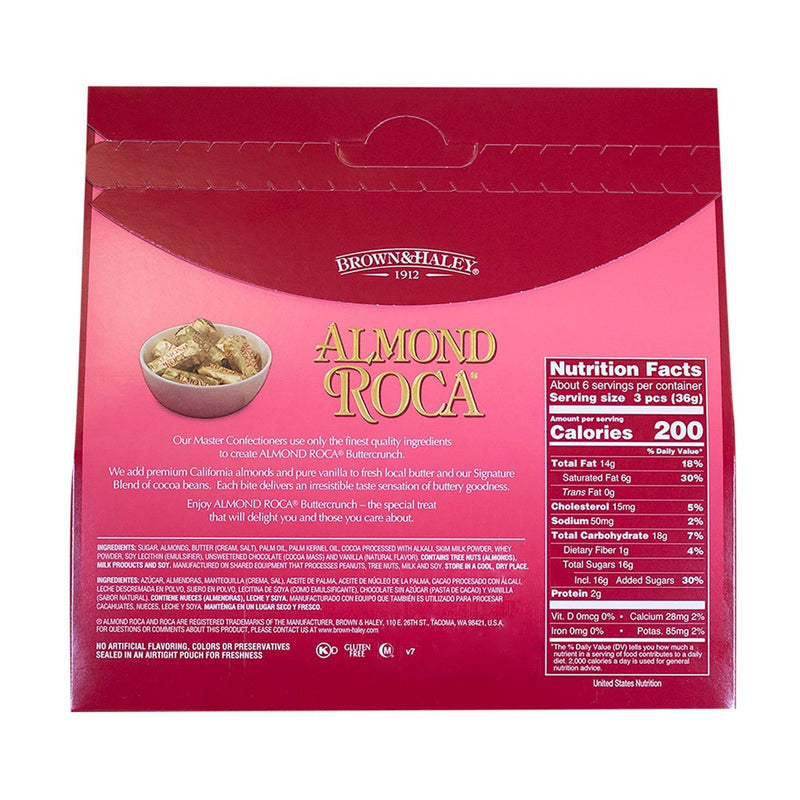 Roca Christmas Almond Buttercrunch Toffee Chocolate - 8oz