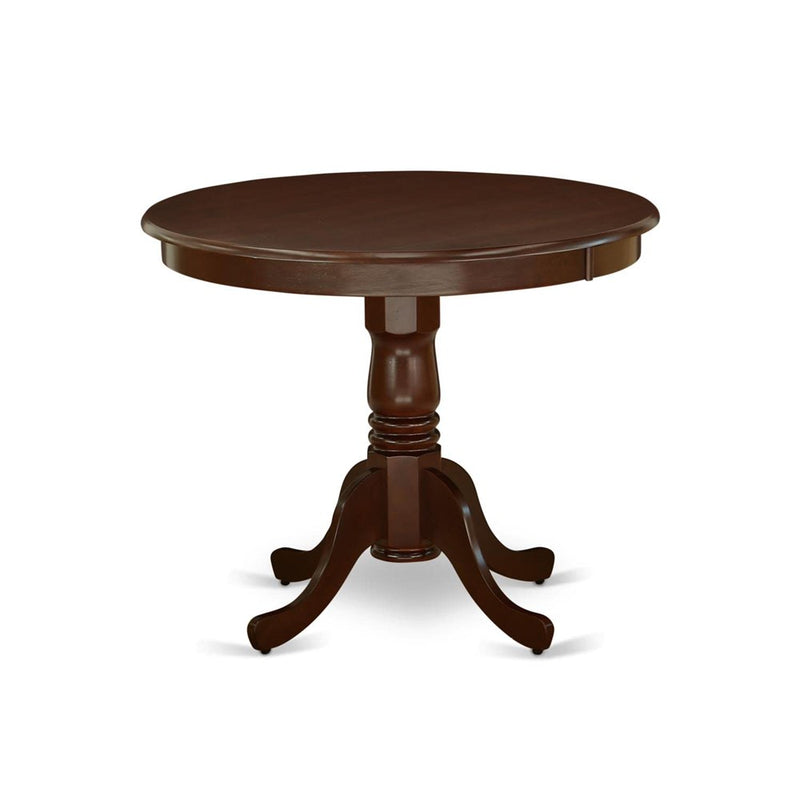 East West Furniture Antique Dining Room Round Kitchen Table Top With Pedestal Base, 36X36 Inch, Mahogany (LOCAL PICKUP ONLY)