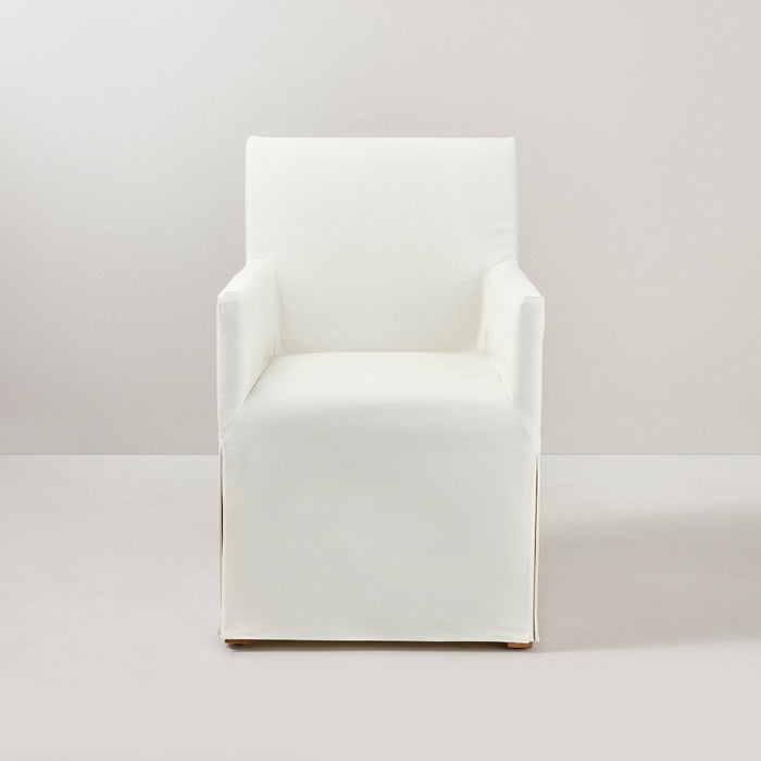 Canvas Slipcover Dining Chair - Cream - Hearth & Hand with Magnolia: Upholstered Armchair with Removable Cover (LOCAL PICKUP ONLY)