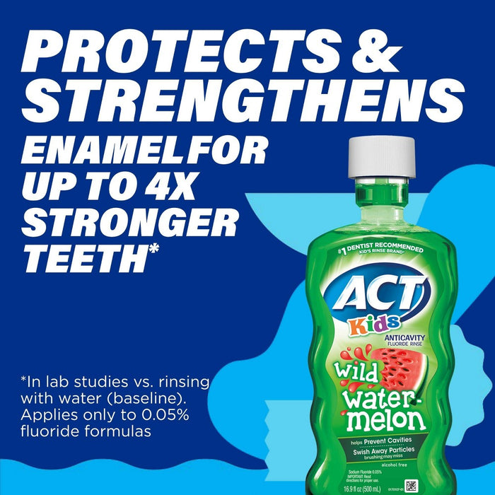ACT Kids Wild Watermelon Anticavity Fluoride Mouthwash 16.9 floz