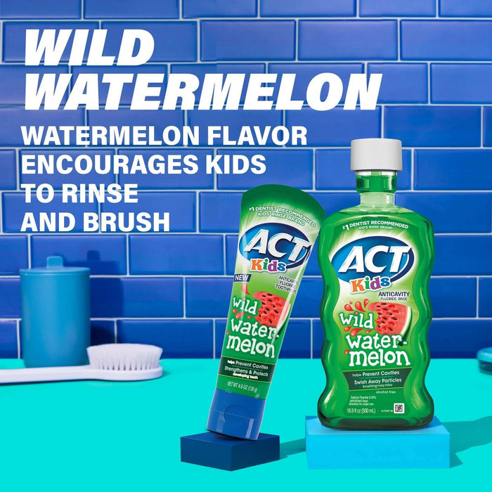 ACT Kids Wild Watermelon Anticavity Fluoride Mouthwash 16.9 floz