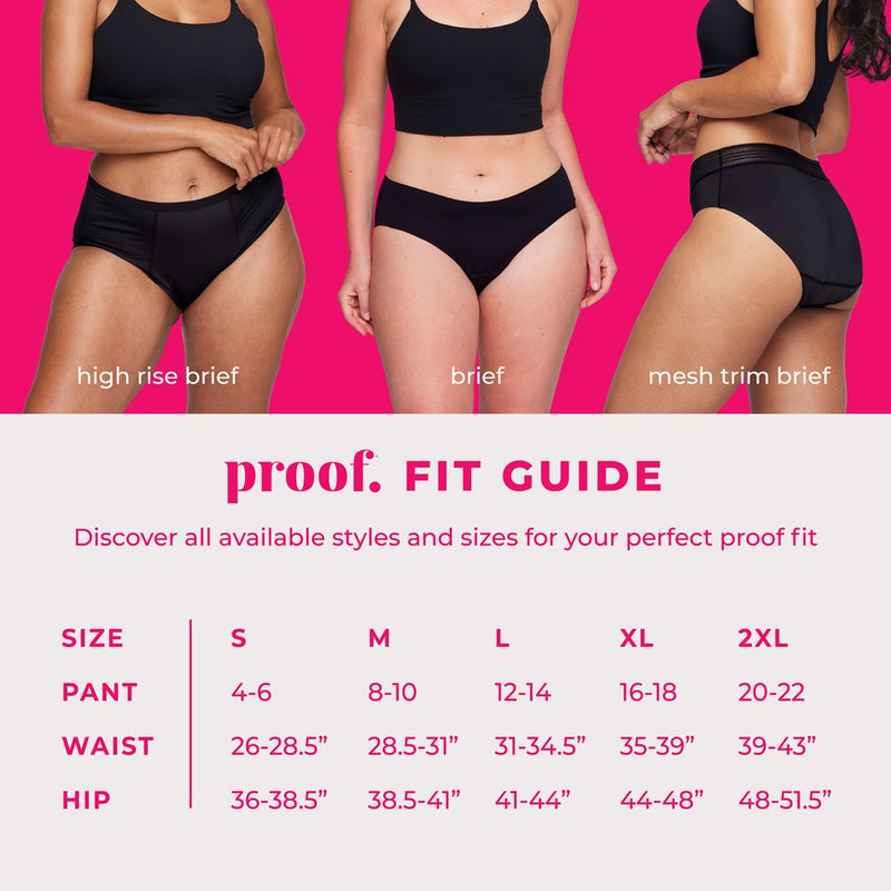Proof. by Always Women's Briefs, Super Heavy Absorbency Period Underwear - Large - Black